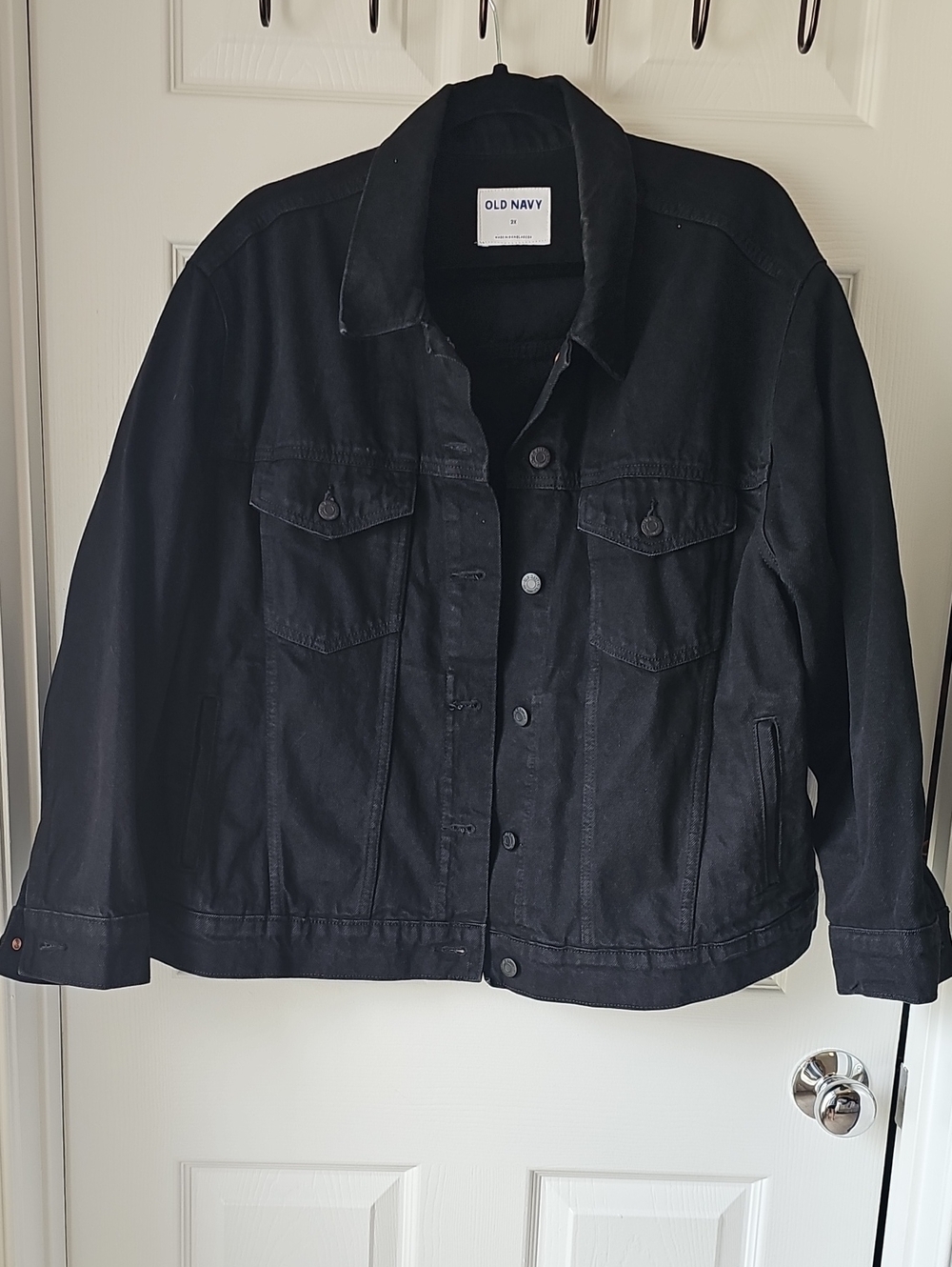 Old Navy Black Denim Trucker Jacket